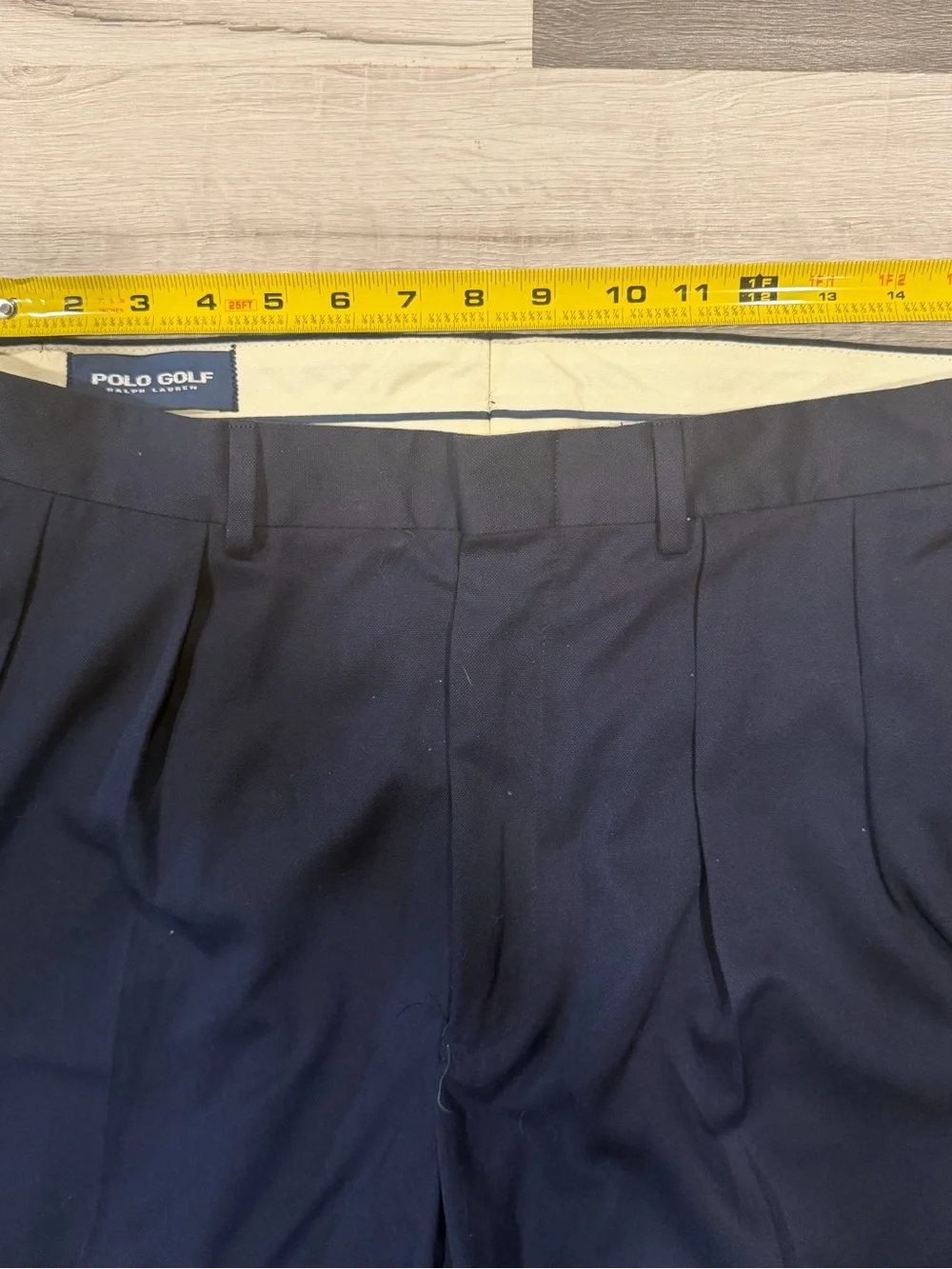 Polo Ralph Lauren Men's Siena Herringbone Navy Cotton Pleated Pants Sz 32